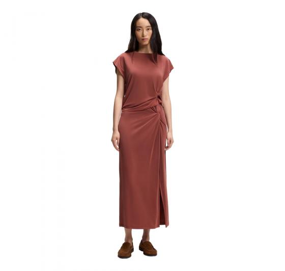 BOSS T Shirt Donna In Jersey Con Dettaglio Twist Laterale C Ebony 50553458 Colore Rosso Mattone