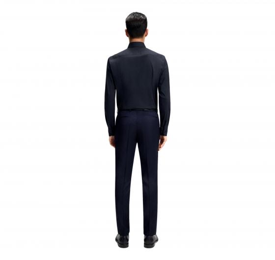 BOSS Camicia Uomo Slim Fit Blu Scuro Popeline Stretch H-HANK-Kent-C1-214 50469345