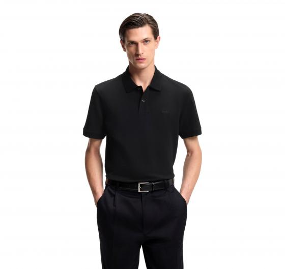 BOSS Polo Uomo Pallas 50553564 Nero Cotone Pique Regular Fit
