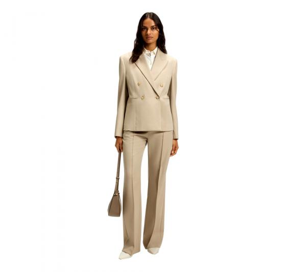BOSS Camicia Donna Extra Slim In Jersey Di Cotone Bronta Tuesday 50543691 Colore Crema