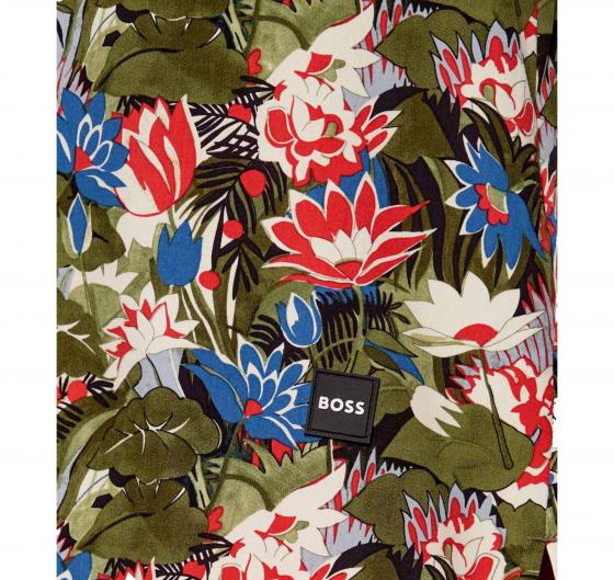 BOSS Camicia Uomo Con Stampa All Over Regular Fit Beach Shirt 50535793 Colore Verde