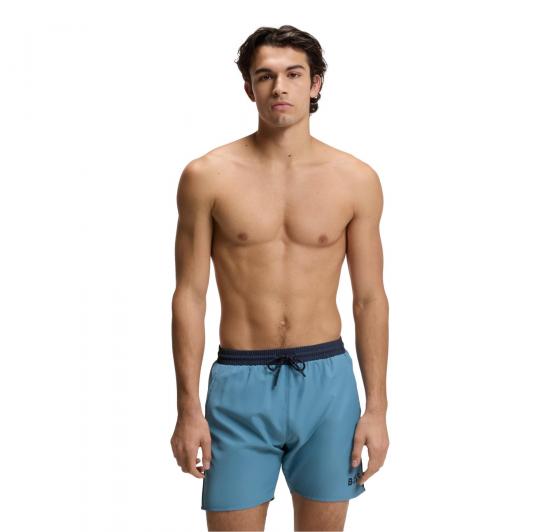 BOSS Boxer Uomo Da Mare Ad Asciugatura Rapida Con Logo Stampato Starfish 50514429 Colore Celeste Scuro