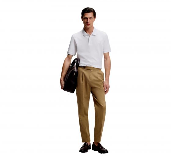 BOSS Polo Uomo Pallas 50553564 Bianco Cotone Pique Regular Fit