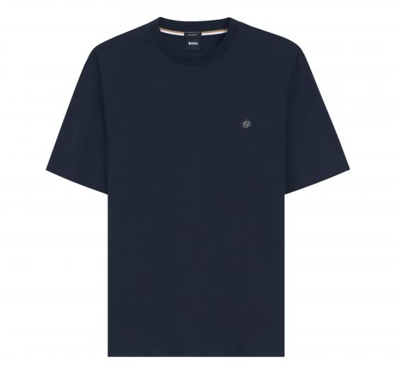 BOSS T Shirt In Cotone Mercerizzato Con Monogramma Double B C Taut 01 50555844 Colore Blu Scuro