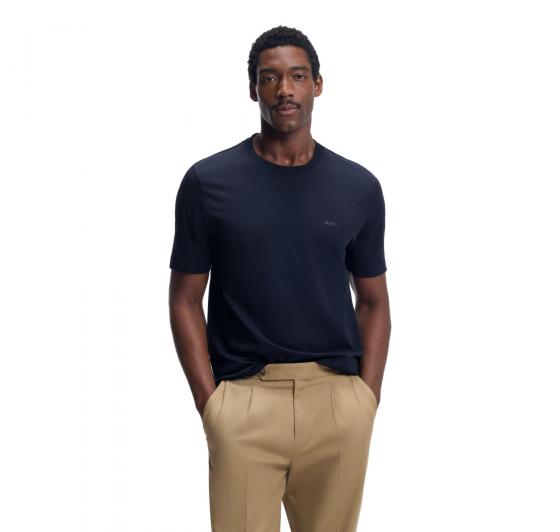 BOSS T Shirt Uomo In Jersey Di Cotone Con Logo Thompson 01 50468347 Colore Blu Scuro 404
