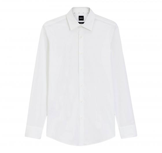 BOSS Camicia Uomo Slim Fit Bianco Popeline Stretch H HANK Kent C1 214 50469345