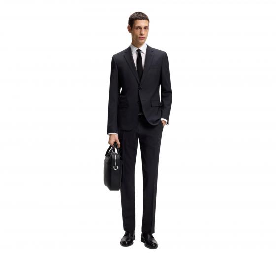 BOSS Camicia Uomo Slim Fit Bianco Popeline Stretch H HANK Kent C1 214 50469345