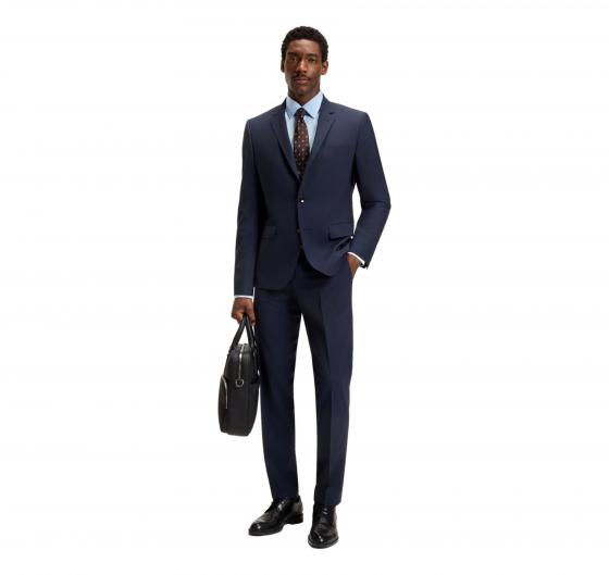BOSS Camicia Uomo Slim Fit Celeste Popeline Stretch H HANK Kent C1 214 50469345