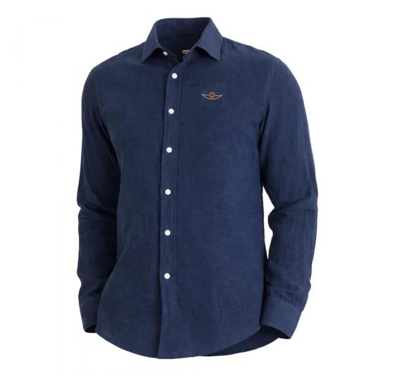 AERONAUTICA MILITARE Camicia Uomo In Lino CA1321UCT03089 Colore Blu