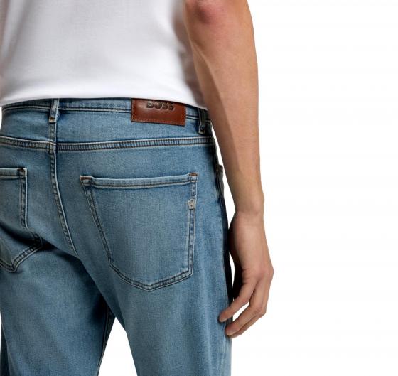 BOSS Jeans Uomo Delaware Slim Fit Blu Denim Stretch H-Delaware 50524017