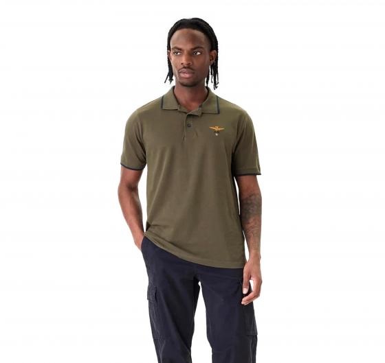AERONAUTICA MILITARE Polo Uomo In Pique Di Cotone 261PO1308UP00082 Colore Verde Oliva