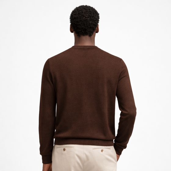 BOSS Maglione Uomo Cotone Girocollo Regular Fit Marrone Upacas-L 50556344
