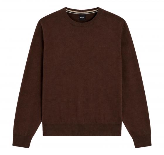 BOSS Maglione Uomo Cotone Girocollo Regular Fit Marrone Upacas-L 50556344