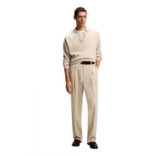 BOSS Pantalone Uomo Con Vestibilita Oversize In Twill Drappeggiato C Pat BB DPL 50561961 Colore Beige