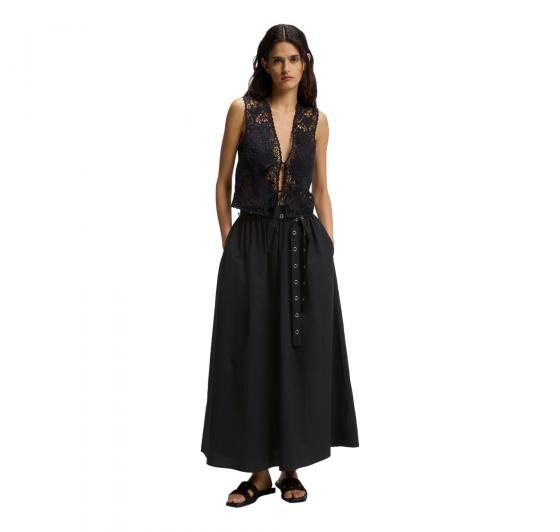 BOSS Gonna Donna Maxi In Popeline Di Cotone Con Cintura Ad Occhielli C Vidol 50559088 Colore Nero