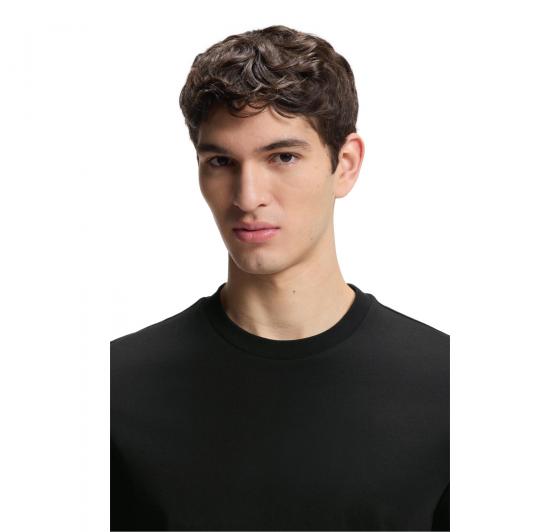 BOSS T Shirt Uomo In Jersey Di Cotone Con Righe Sul Fondo Manica Thompson 04 50501097 Colore Nero