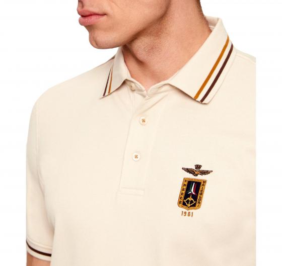AERONAUTICA MILITARE Polo Uomo Frecce Tricolori 261PO1914UP00403 Colore Beige