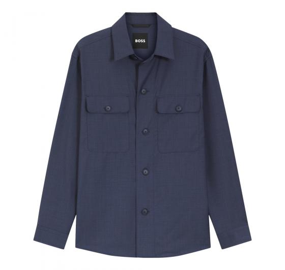 BOSS Sovracamicia Uomo Relaxed Fit In Lana Vergine Lavabile P Carper OS WG 262 50561628 Colore Blu