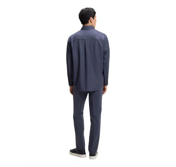 BOSS Pantalone Uomo Relaxed Fit Blu Lana Vergine Lavabile P-PhilC 262 50561975