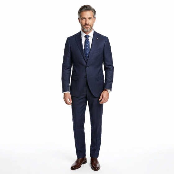 SARTORIA LATORRE Abito Uomo Blu Tramato DROP 8R MOD. AO88EF