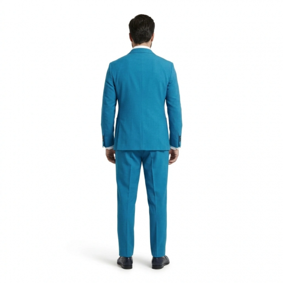 SIMBOLS Abito Uomo Doppiopetto Azzurro Drop 7 Elasticizzato A11892M Made in Italy Elegante