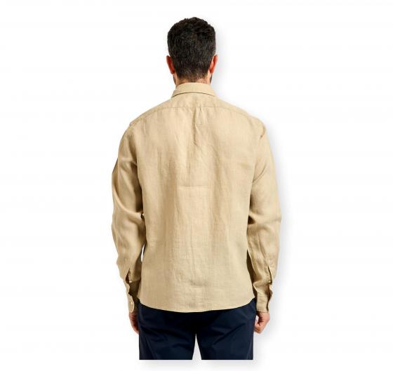 BOSS Camicia Uomo Button Down Regular Fit In Lino H LIAM BD E C1 261 50556077 Colore Beige