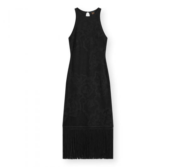 BOSS Vestito Donna Slim Fit Con Motivo Floreale e Orlo Con Frange C Farseille 50559734 Colore Nero