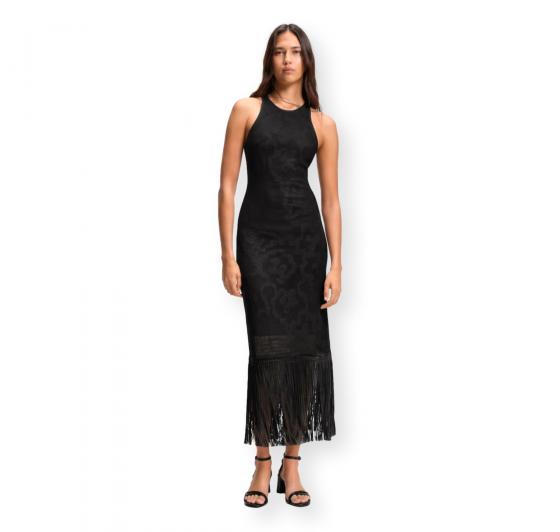 BOSS Vestito Donna Slim Fit Con Motivo Floreale e Orlo Con Frange C Farseille 50559734 Colore Nero