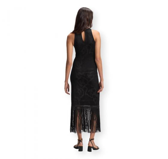BOSS Vestito Donna Slim Fit Con Motivo Floreale e Orlo Con Frange C Farseille 50559734 Colore Nero