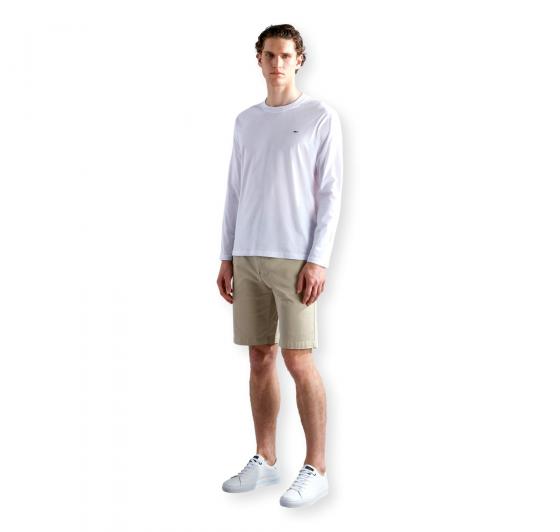 PAUL SHARK T Shirt Uomo Manica Lunga Shark Badge Regular Fit C0P1093 Colore Bianco