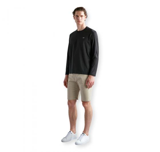 PAUL SHARK T Shirt Uomo Manica Lunga Shark Badge Regular Fit C0P1093 Colore Nero