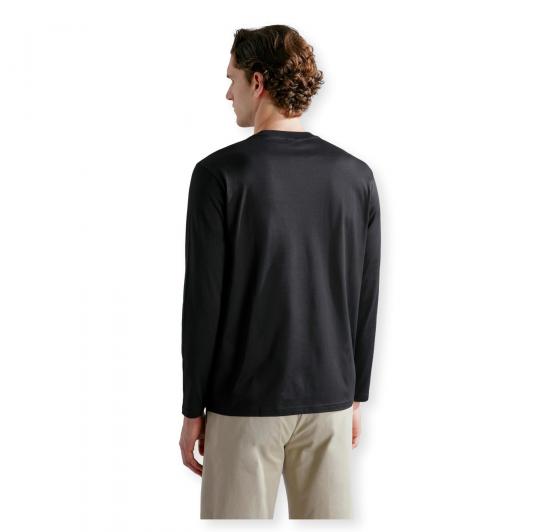 PAUL SHARK T Shirt Uomo Manica Lunga Shark Badge Regular Fit C0P1093 Colore Nero