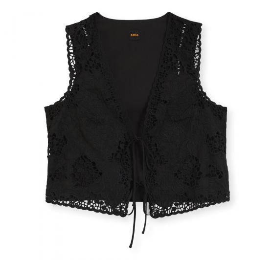 BOSS Gilet Donna Ricamato Con Chiusura a Cravatta C Irika 50556743 Colore Nero