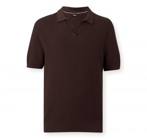 BOSS Polo Uomo In Cotone Elasticizzato Regular Fit H Natalo 50561613 Colore Marrone Scuro