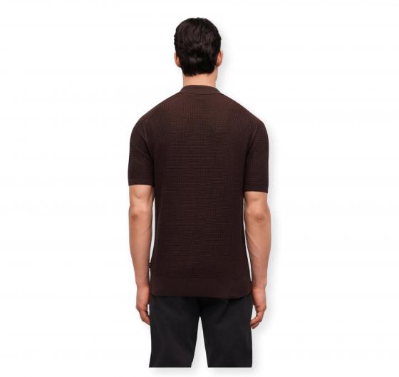 BOSS Polo Uomo In Cotone Elasticizzato Regular Fit H Natalo 50561613 Colore Marrone Scuro