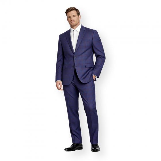 ALESSANDRO GILLES Abito Uomo Quadro Blu SLIM FIT A222 0166 taglia 50