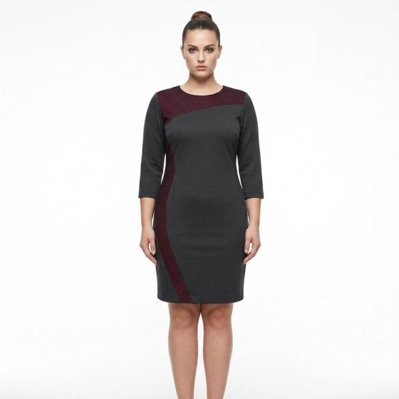 LISA KOTT Abito con Giacca Donna Curvy Style Nero Bordo' 4058 Made in Italy