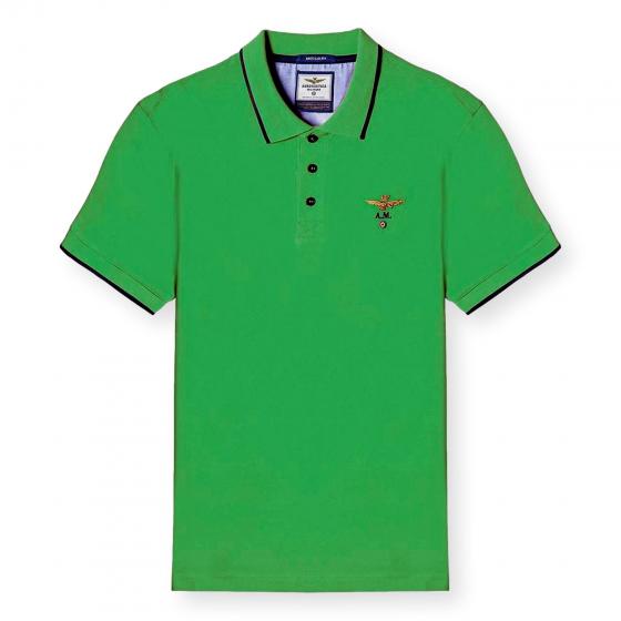 AERONAUTICA MILITARE Polo Uomo Basica In Cotone Manica Corta PO1308 Colore Verde Chiaro