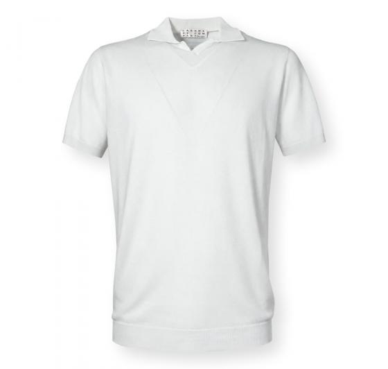 CASHMERE COMPANY Polo Uomo In Cotone E Lino C26S18 Colore Bianco 102
