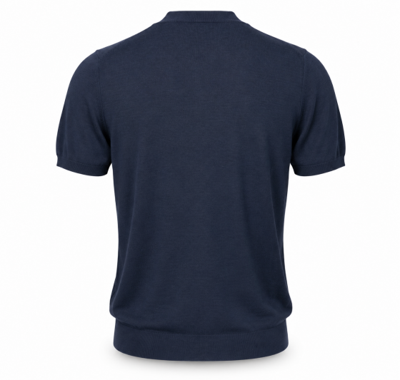 CASHMERE COMPANY Polo Uomo In Cotone E Lino C26S18 Colore Blu Scuro 151
