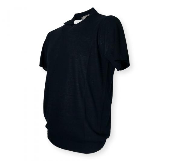 CASHMERE COMPANY Polo Uomo In Cotone E Lino C26S18 Colore Nero 99