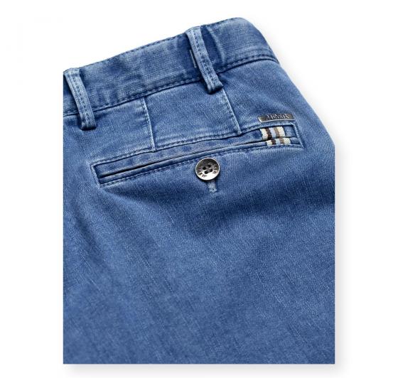 MEYER Pantalone Uomo Elasticizzato Travel Perfect Fit Oslo 1-4122/16 Colore Blu Denim