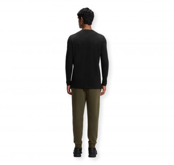 BOSS T shirt Uomo Manica Lunga In Cotone Elasticizzato Con Logo A Contrasto Tee Long 50506365 Colore Nero
