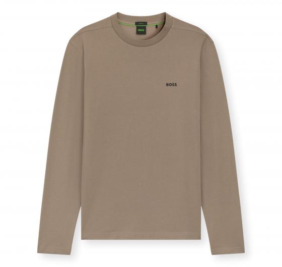BOSS T shirt Uomo Manica Lunga In Cotone Elasticizzato Con Logo A Contrasto Tee Long 50506365 Colore Beige