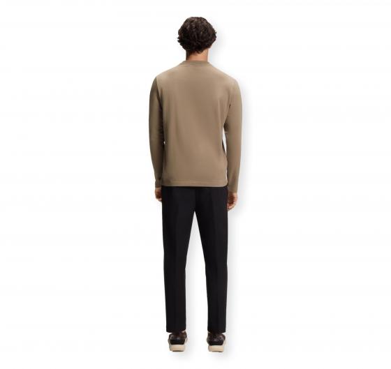 BOSS T shirt Uomo Manica Lunga In Cotone Elasticizzato Con Logo A Contrasto Tee Long 50506365 Colore Beige