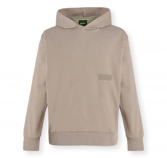 BOSS Felpa Uomo Relaxed Fit In French Terry Elegante SW Hoodie 50564113 Colore Beige