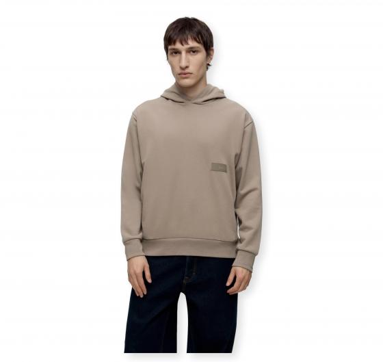 BOSS Felpa Uomo Relaxed Fit In French Terry Elegante SW Hoodie 50564113 Colore Beige