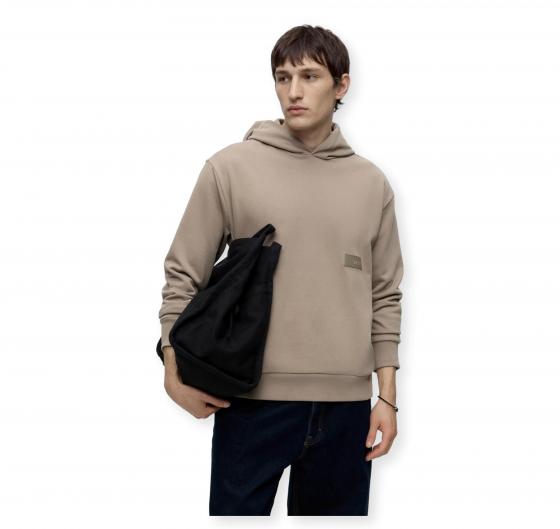 BOSS Felpa Uomo Relaxed Fit In French Terry Elegante SW Hoodie 50564113 Colore Beige