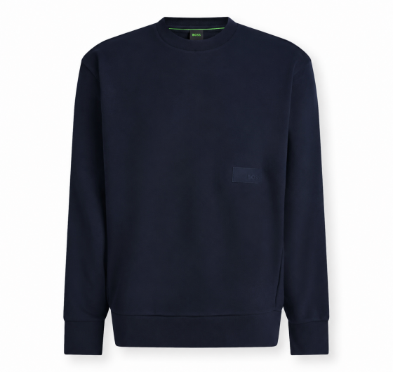 BOSS Felpa Uomo Girocollo In Cotone SW Crewneck 50564103 Colore Blu Scuro