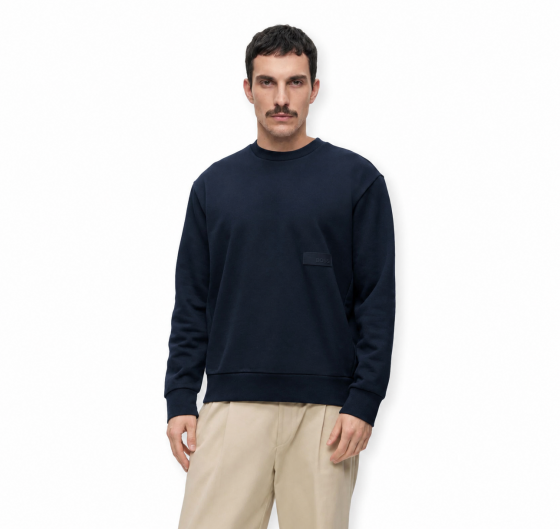 BOSS Felpa Uomo Girocollo In Cotone SW Crewneck 50564103 Colore Blu Scuro